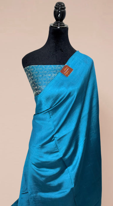 Blue Pure Raw Mango Banarasi Handloom Saree