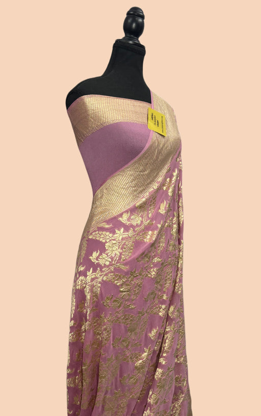 Buy Pink Khaddi Georgette saree online in US