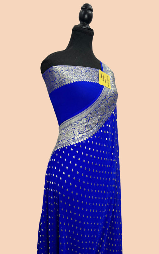 buy Blue Georgette banarasi saree online in US