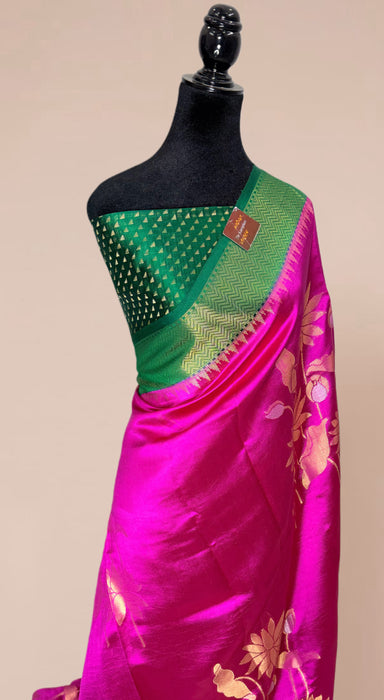 Rani Pure Raw Mango Banarasi Handloom Saree - Designer Buta