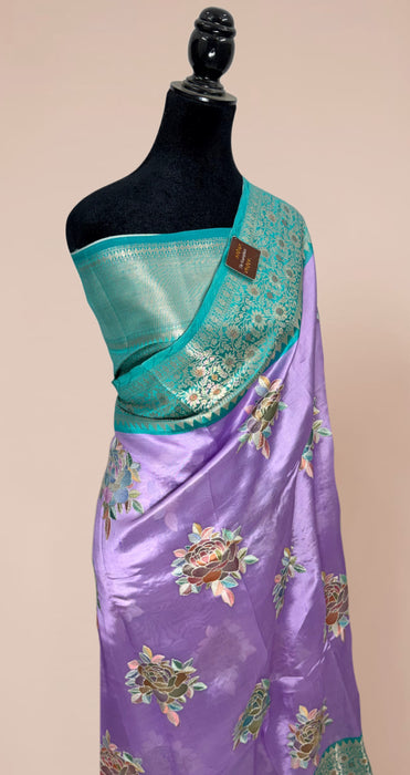 Pure Mango Banarasi Handloom Saree - Hand Thread work