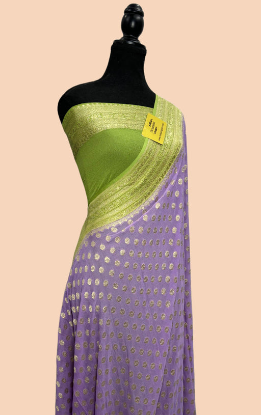 Buy Lavender haddi georgette saree online in UK