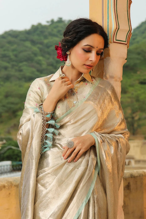 Pure Banarasi Tissue Handloom Saree - Brocade
