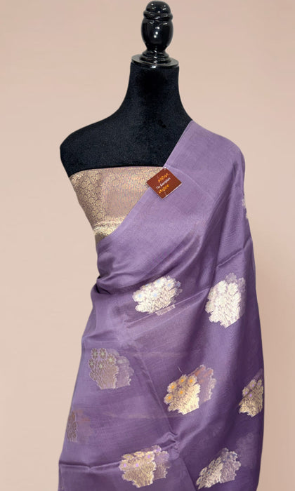 Pure Kora Banarasi Handloom Saree - Meenakari Motifs