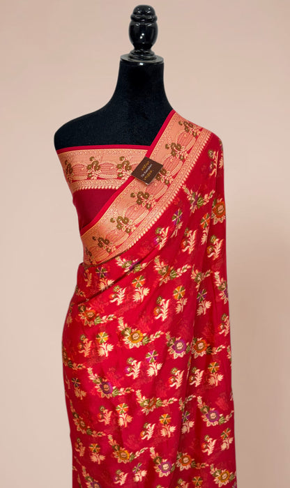 Pure Khaddi Chiffon Banarasi Saree