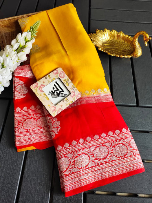 Double Shade Pure Khaddi Georgette Banarasi Saree