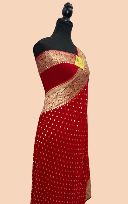 buy red georgette saree online in US