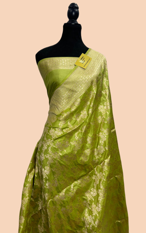 buy pure lemon katan banarasi saree