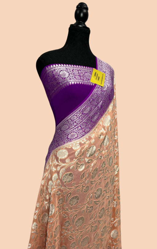 Buy Copper gorgette banarasi saree
