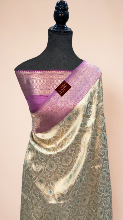 Ektara Pure Katan Silk Banarasi Handloom Saree - Kadiyal Jangla