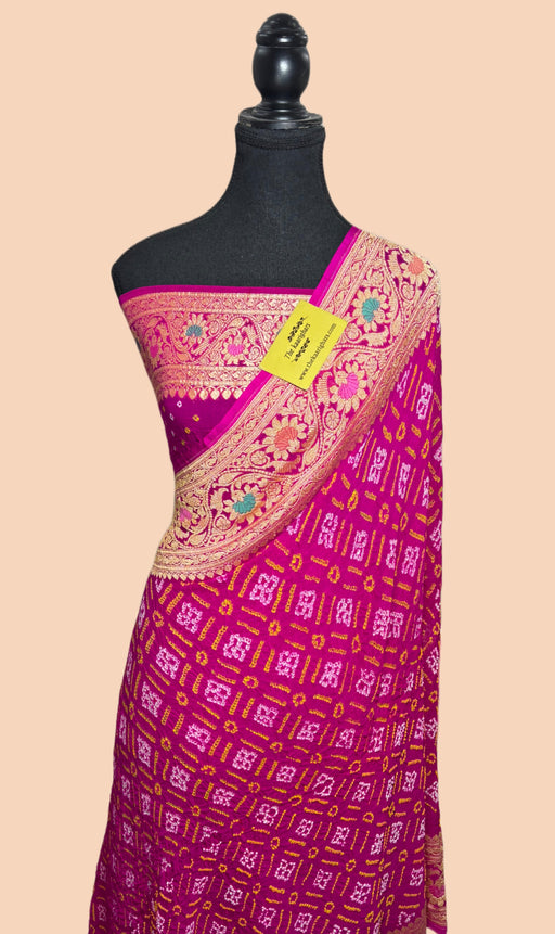 buy bandhani banarasi saree online