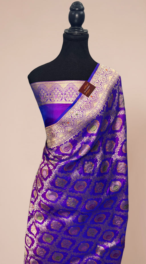 Buy pure purple banarasi saree online