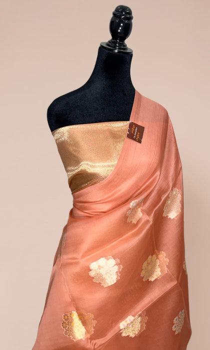 Pure Kora Banarasi Handloom Saree - Meenakari Motifs