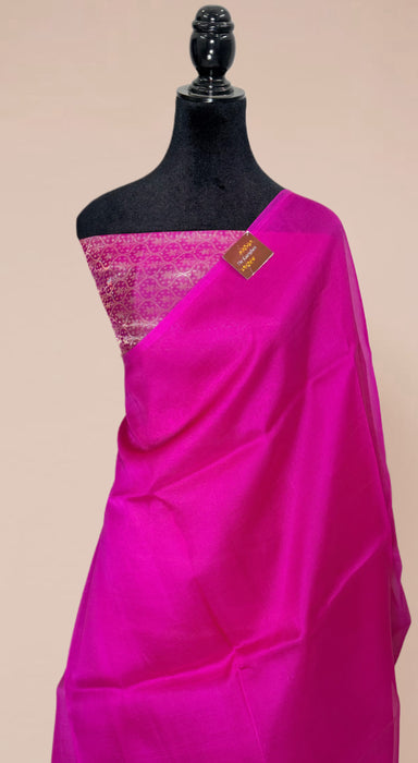 Rani Pure Kora Banarasi Handloom Saree