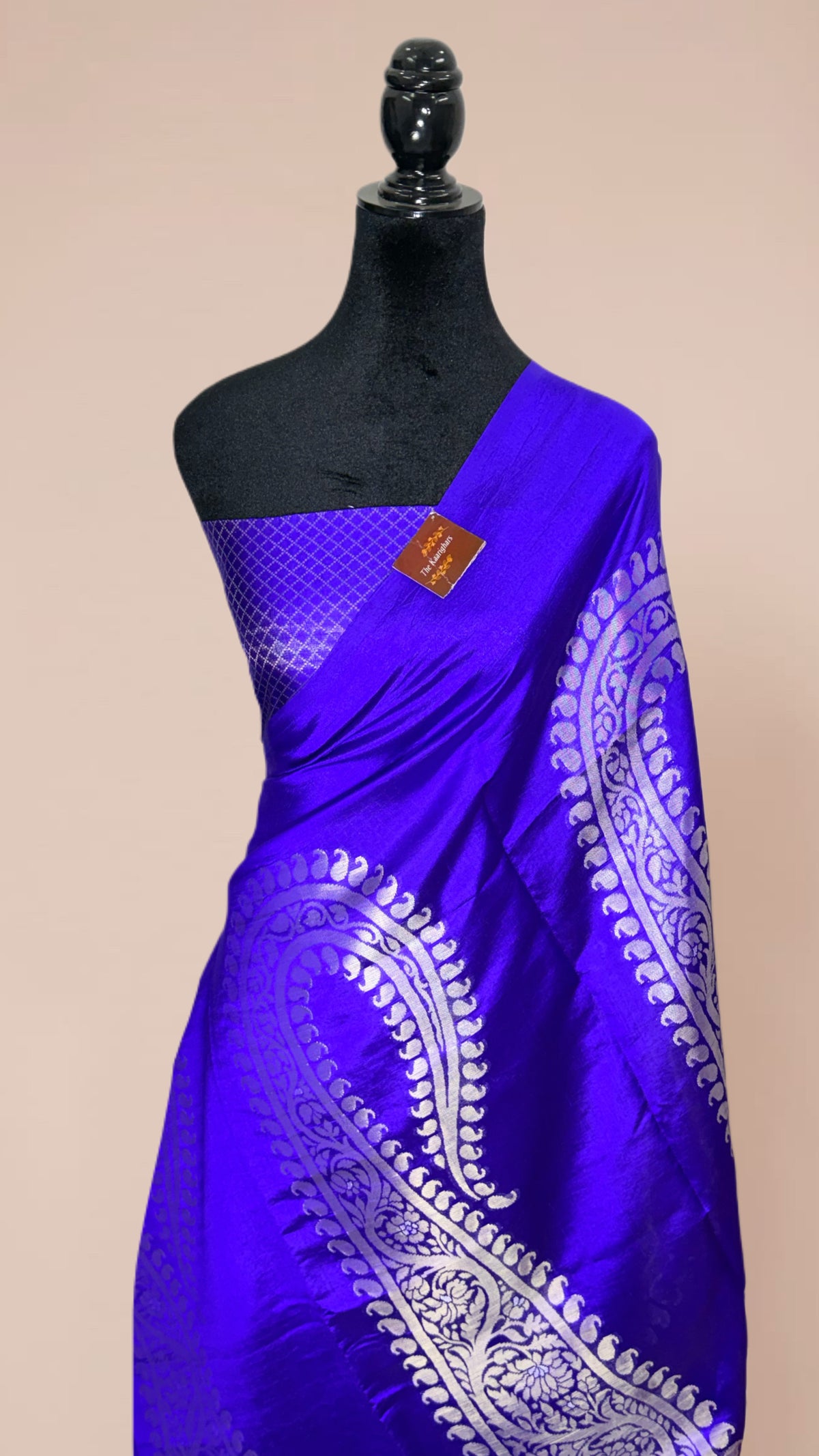 Royal Blue Pure Raw Mango Banarasi Handloom Saree - Designer Kayri ...