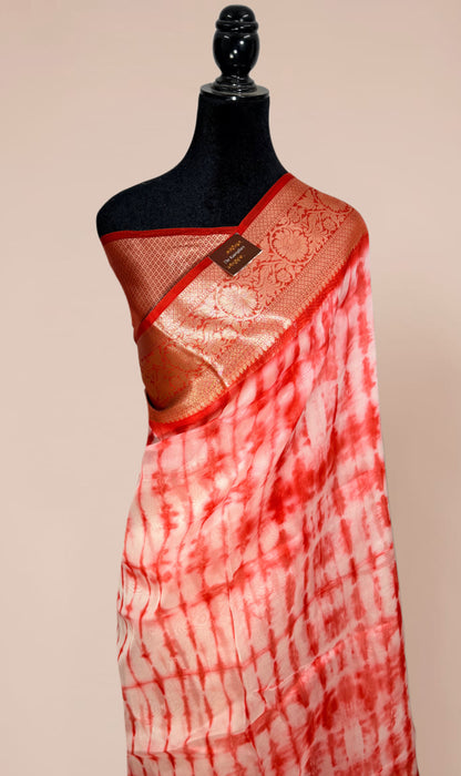 Red Pure Kora Organza Banarasi Handloom Saree