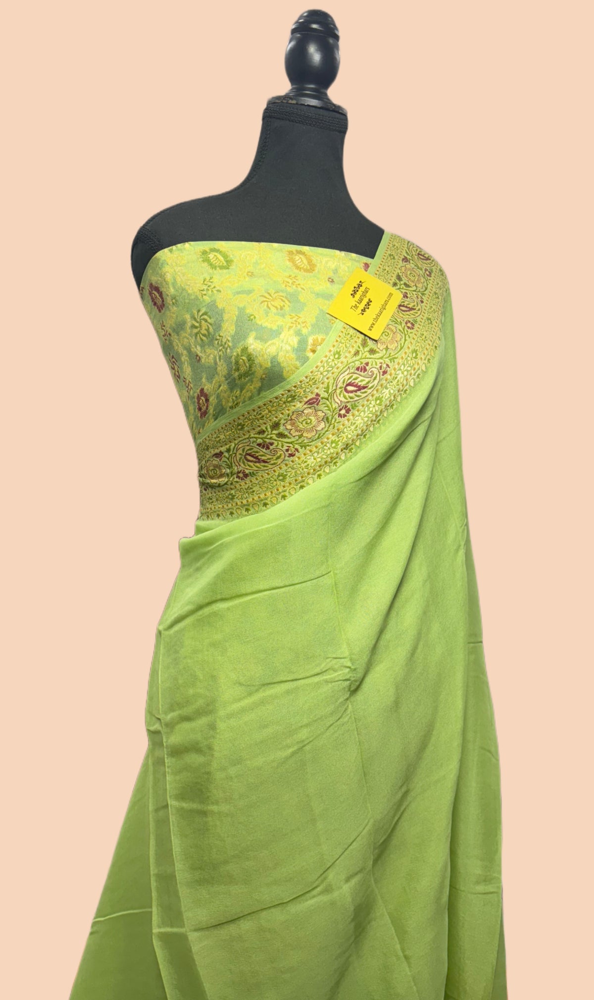 Raazvi khaddi Banarsi Meenakari saree main image 1