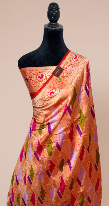 Red Pure Katan Banarasi Handloom Saree - Rangkat