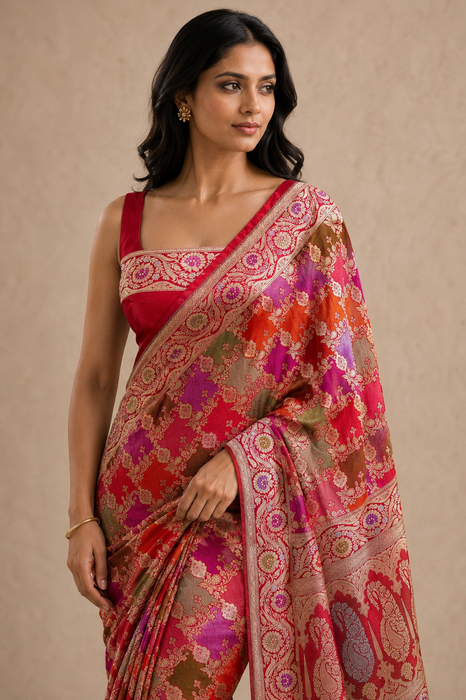 Pure Katan Banarasi Handloom Saree - Rangkat