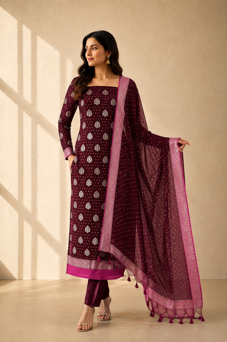 Pure Khaddi Georgette Banarasi Suit