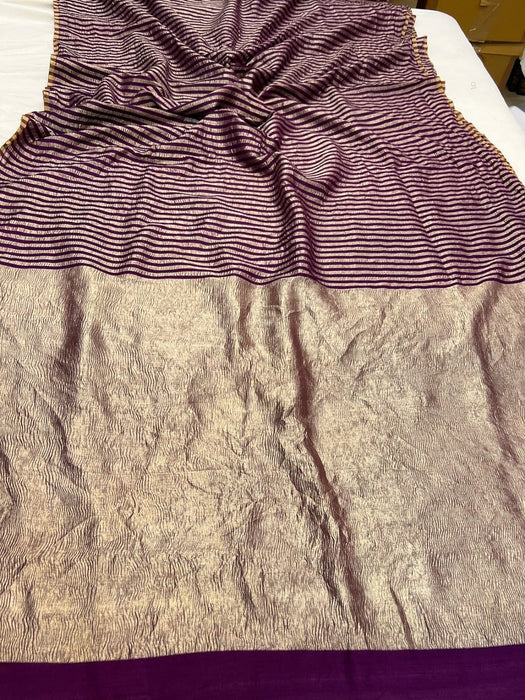 Pure Banarasi Tissue Munga Handloom Saree - Designer Work