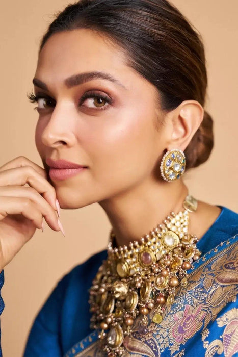 Deepika Padukone Pure Katan Banarasi Handloom Saree - Sona Meenakari Jaal Work