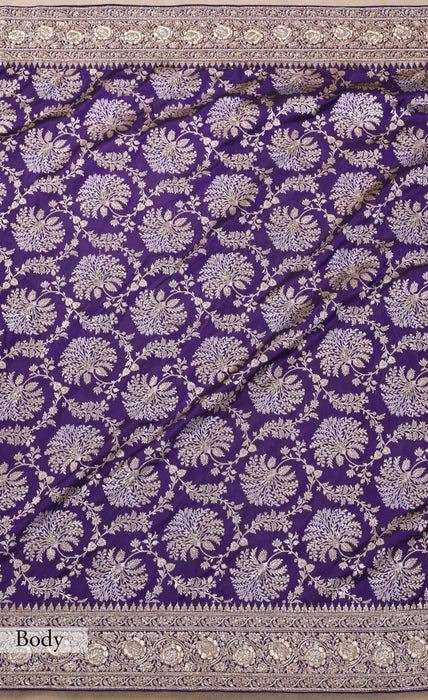 Pure Katan Banarasi Handloom Saree - Zardozi Dabka Work