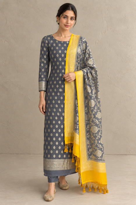 Pure Khaddi Georgette Banarasi Suit