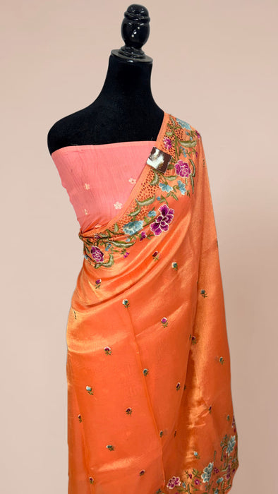 Pure Tissue Banarasi Handloom Saree - Chikankari