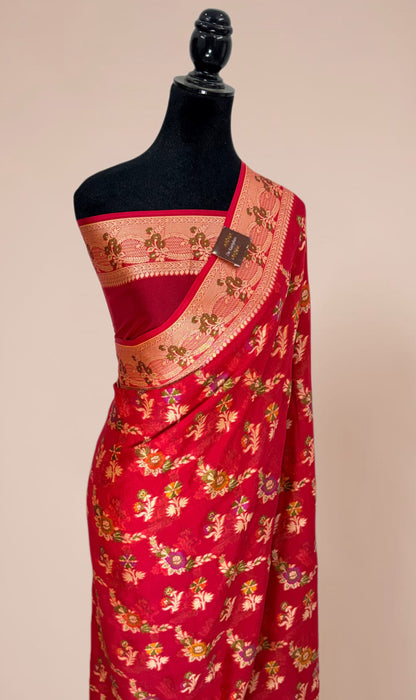 Pure Khaddi Chiffon Banarasi Saree