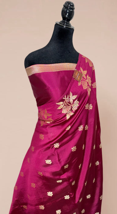 Pure Raw Mango Banarasi Handloom Saree - Designer Buta