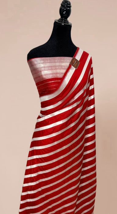 Red Pure Katan Silk Banarasi Handloom Saree