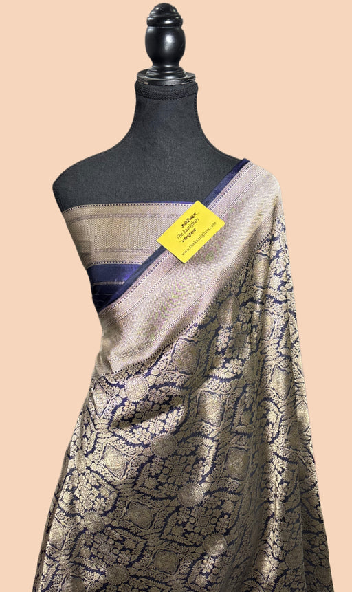 Buy black Banarasi Silk Saree online 