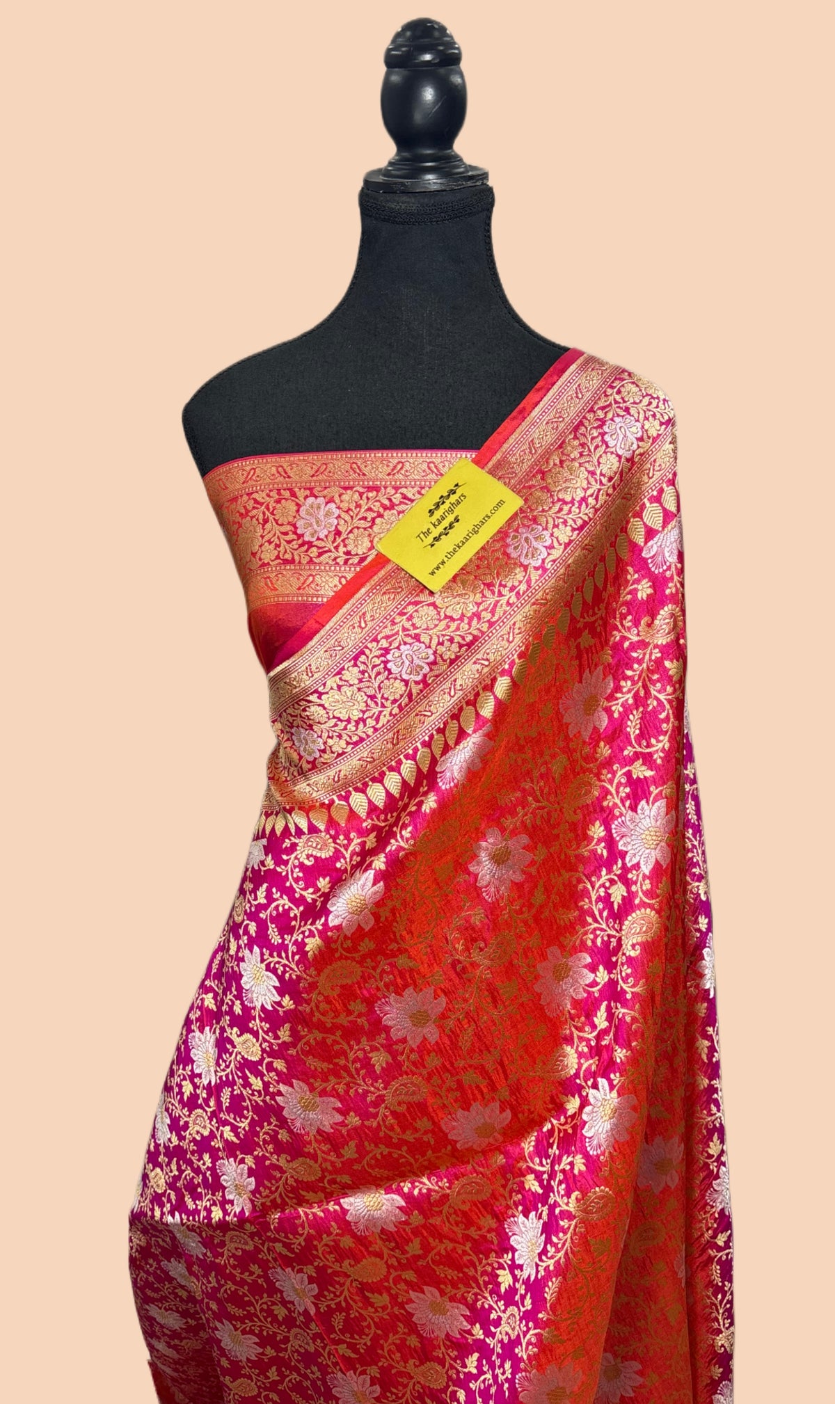 Dual Shade Rani Pure Katan Banarasi Handloom Saree - Roopa Meenakari J ...