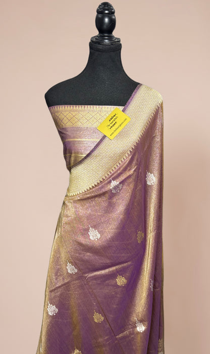 Pure Tissue Katan Silk Banarasi Handloom Saree - Paithani Sona Roopa Work
