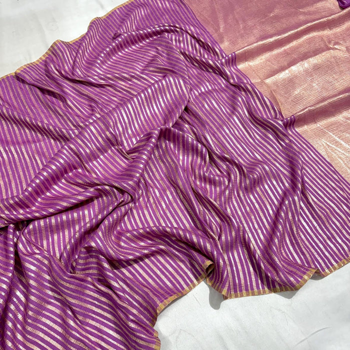 Pure Banarasi Tissue Munga Handloom Saree - Designer Work