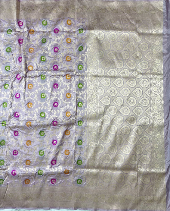 Pure Katan Banarasi Handloom Saree - Meenakari Jaal Work