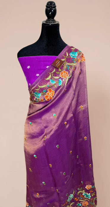 Pure Tissue Banarasi Handloom Saree - Chikankari