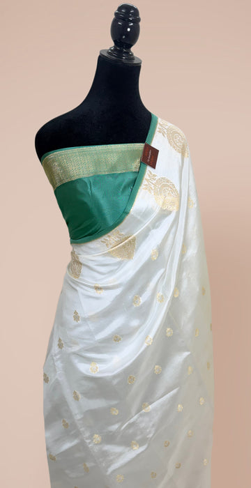Pure Raw Mango Banarasi Handloom Saree - Designer
