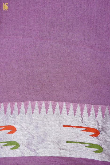 Pure Tussar Georgette Banarasi Handloom Saree - Paithani