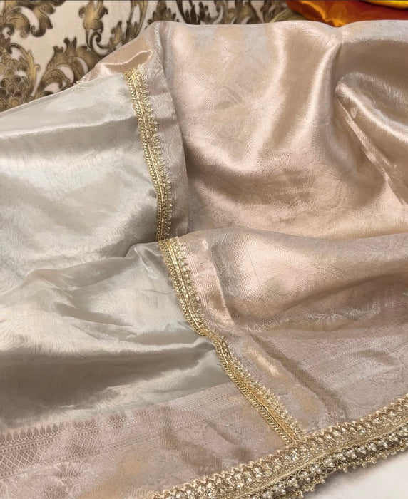 Shraddha Kapoor Pure Banarasi Tissue Handloom Saree - Designer Border