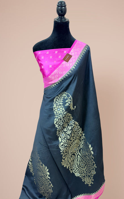 Pure Raw Mango Banarasi Handloom Saree - Designer Kayri