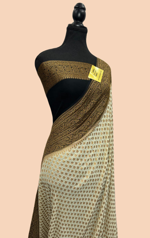 Buy Black and white Georgette saree online in US