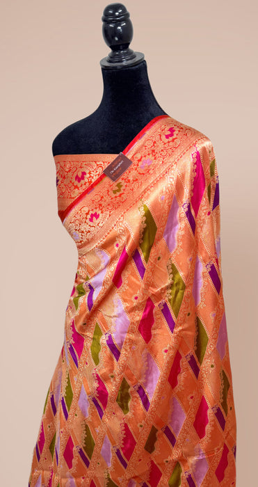 Red Pure Katan Banarasi Handloom Saree - Rangkat