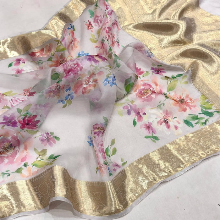 Pure Banarasi Organza Handloom Saree
