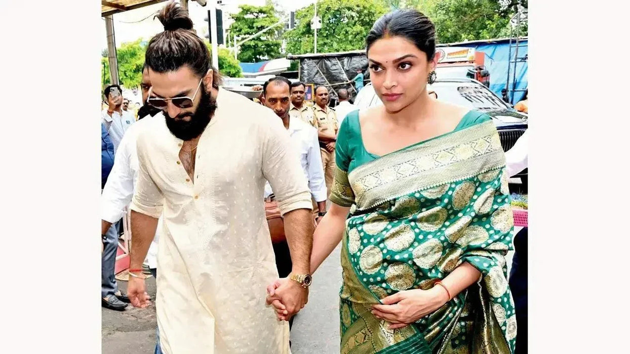 Deepika Padukone Green Pure Katan Silk Banarasi Handloom Saree - Kadhwa Motifs