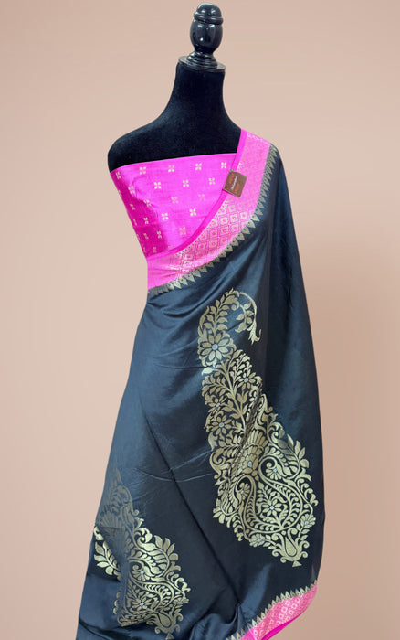 Pure Raw Mango Banarasi Handloom Saree - Designer Kayri
