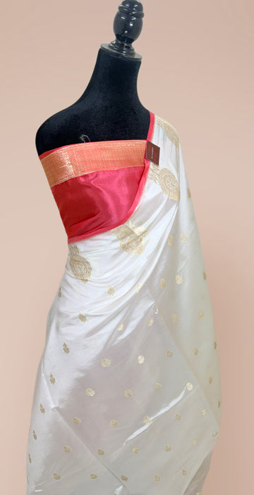 Pure Raw Mango Banarasi Handloom Saree - Designer