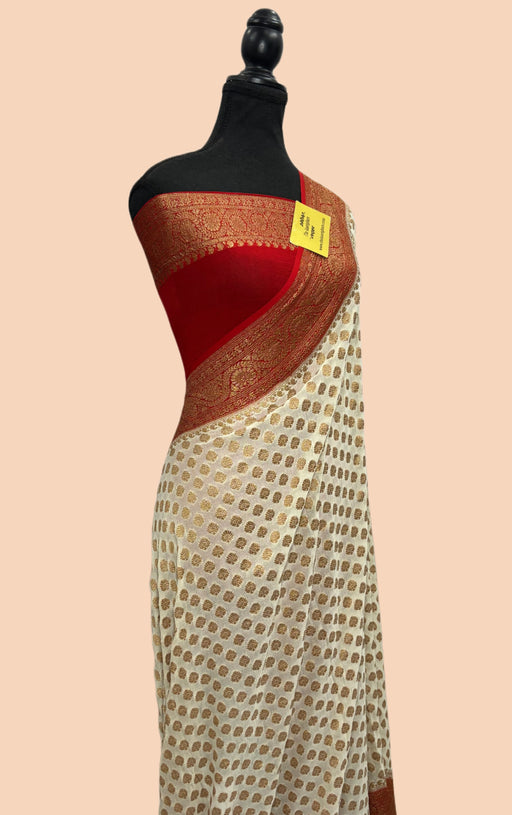 Buy Maroon white Georgette saree online