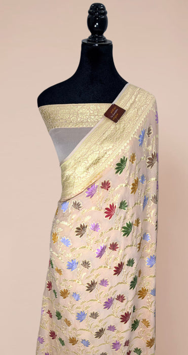 Khaddi Georgette Banarasi Handloom Saree - Meenakari